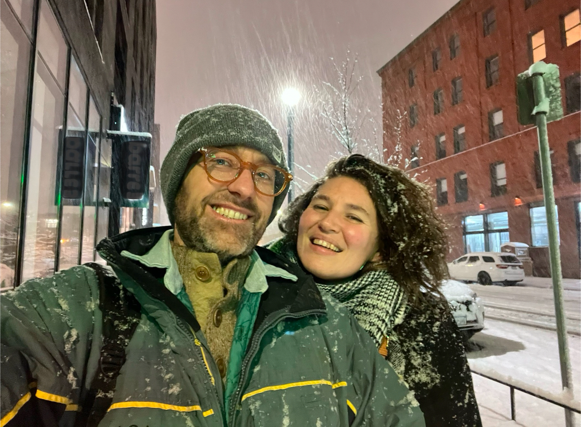 A snowy Valentine's evening in Minneapolis
